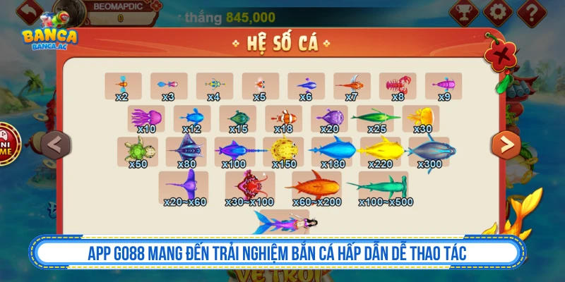 Bắn cá GO88 trên app và trình duyệt điện thoại