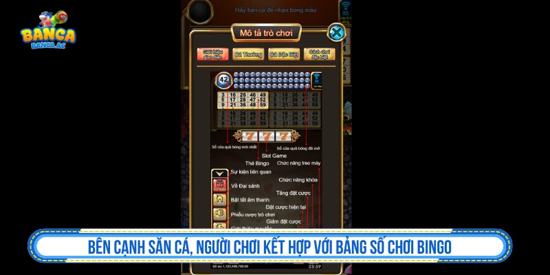 Bắn Cá Bingo kết hợp bảng số và màn hình săn cá
