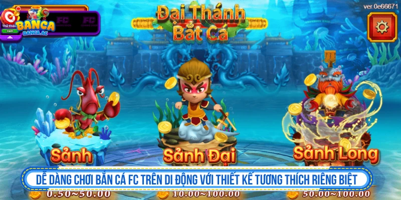 Chơi bắn cá FC trên điện thoại