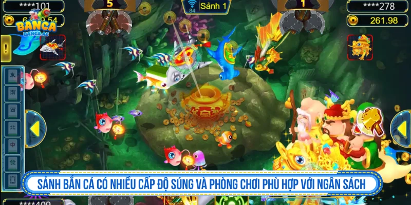 Phòng chơi và cấp độ súng trong bắn cá TP